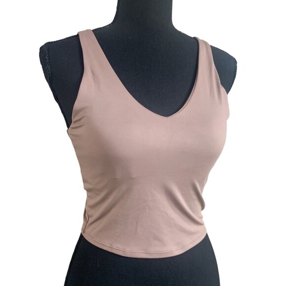 All In Motion Womens Activewear Light Brown V-Neck Crop Top Athletic Size Small - Picture 2 of 14